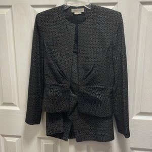 Kay Unger New York Black 2 pc Skirt Suit Sz 8